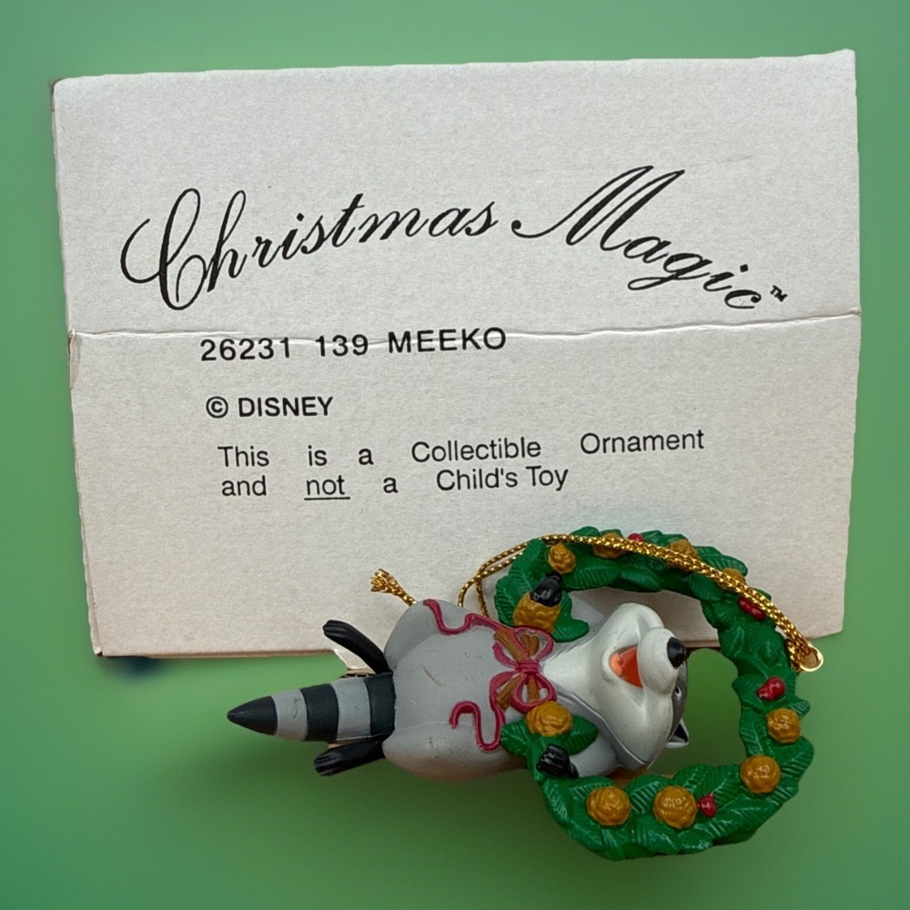 Disney Christmas Magic 26231- 139 Meeko Ornament Collectible By Grolier 1990's
